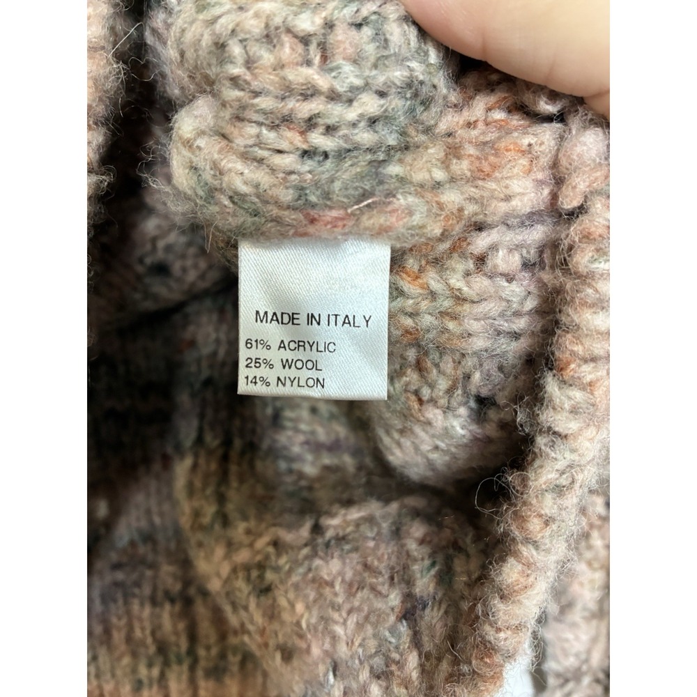 bartolini sweater Sz M Open Knit Wool Blend Made In Italy Crew Neck Casual - Picture 4 of 8